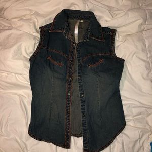 Martini Ranch denim vest cowgirl size small